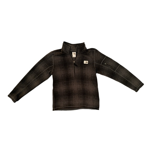 The North Face Mens Gordon Lyons Novelty 1/4 Zip Asphalt Grey Ombre Plaid Size S - Picture 2 of 11